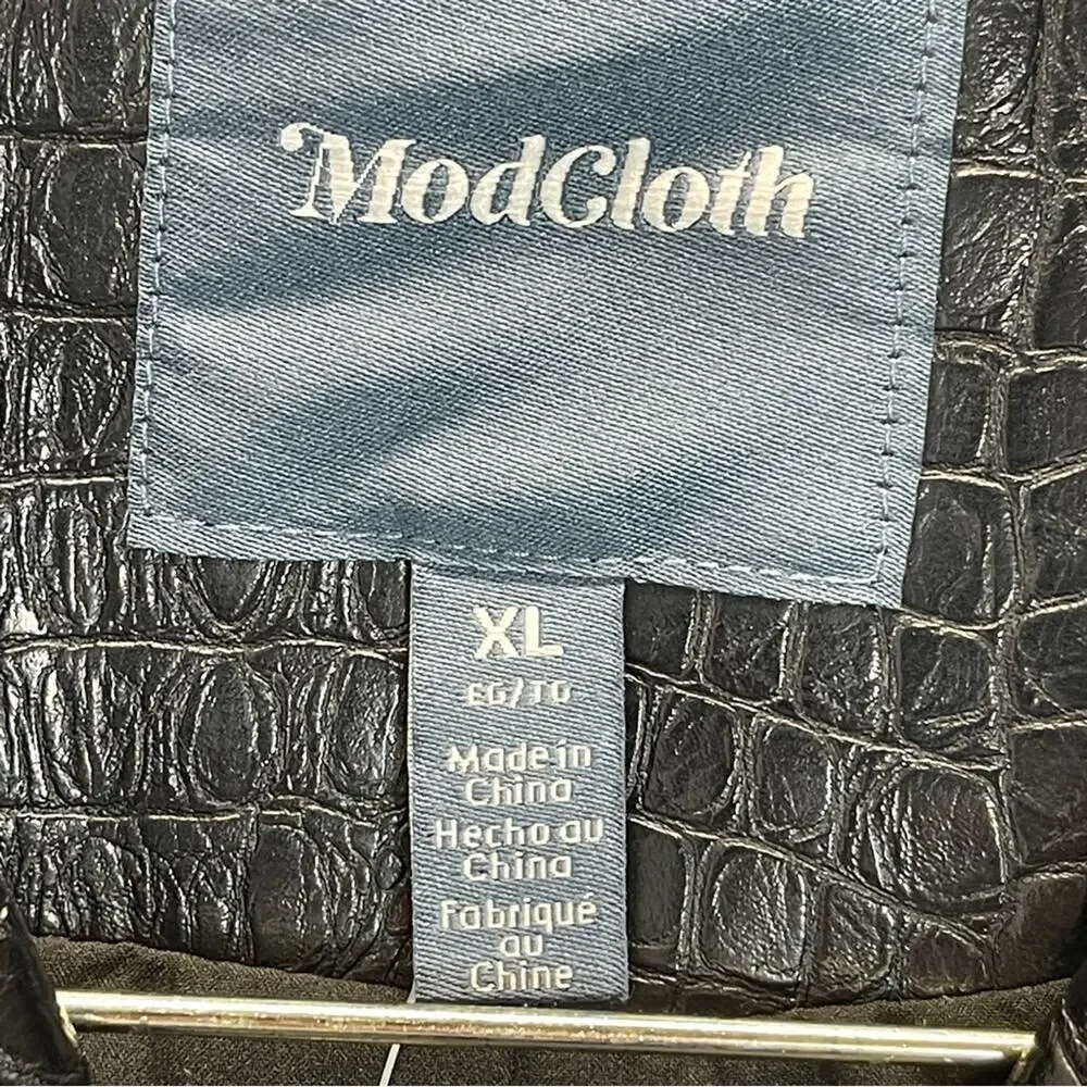 Modcloth Crocodile Rock Moto Jacket